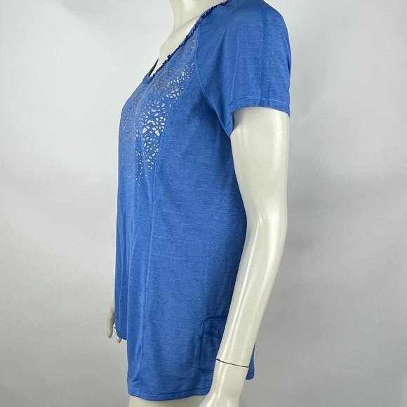Lululemon Run Wild Short Sleeve Tech Women 10 EUC Stretch Ruffle Pocket Gum Run - Picture 4 of 11